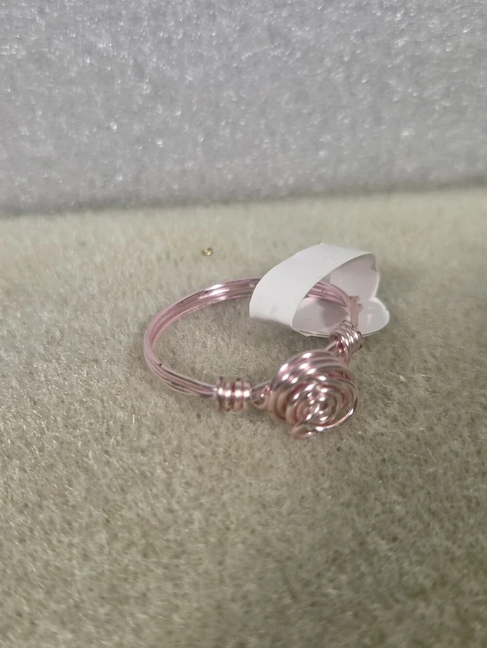 Handcrafted Delicate Rose Gold Wire Wrap Rose Ring